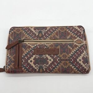 Bella Taylor Wallet Clutch Aztec Print‎ Zip Around great fade look Womens